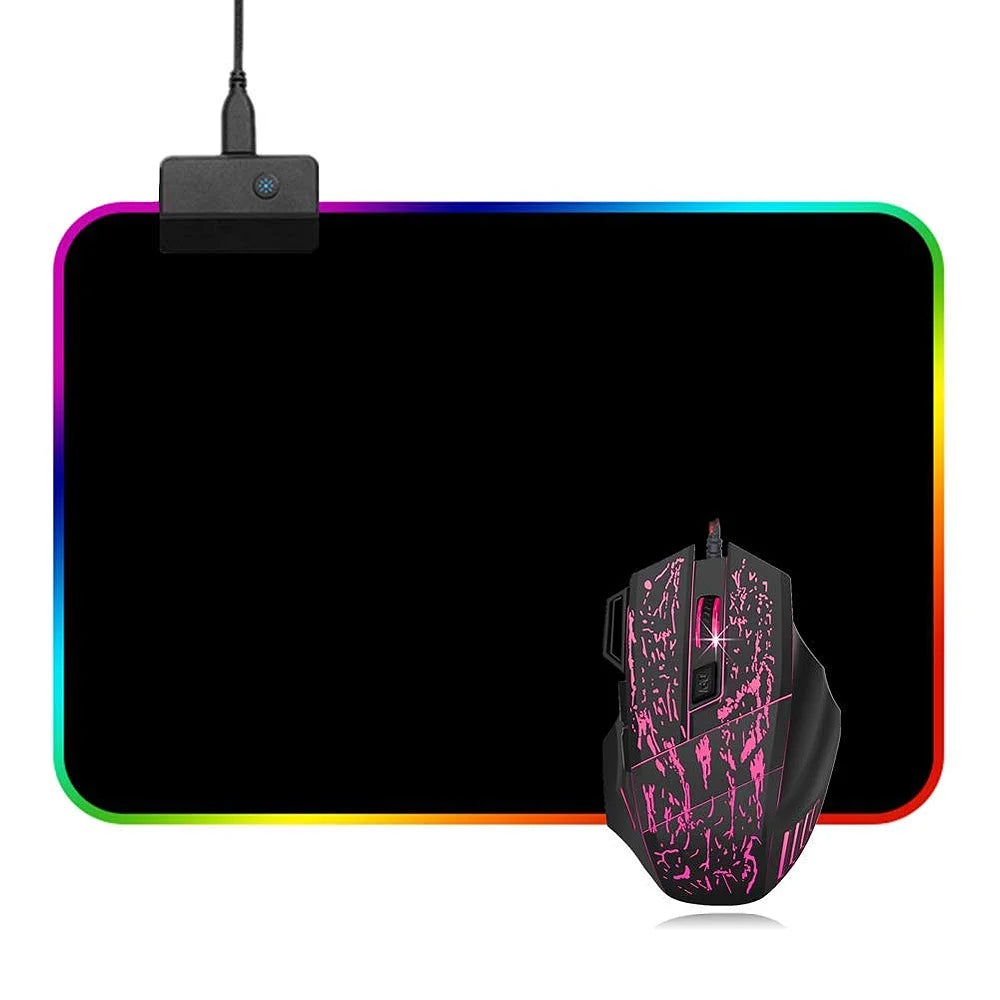Gaming Mouse Pad RGB LED Light Color Switching for Computer Laptop Colorfull