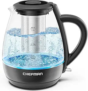 Electric Glass Kettle With Tea Infuser - 1L Fast Boil