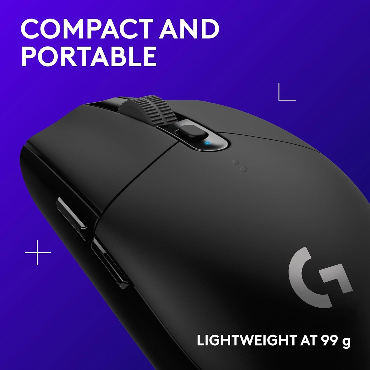 305 LIGHTSPEED Wireless Gaming Mouse, Hero 12K Sensor, 12,000 DPI, Lightweight, 6 Programmable Buttons, 250H Battery Life, On-Board Memory, Pc/Mac - Black