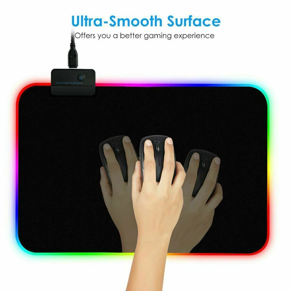 Gaming Mouse Pad RGB LED Light Color Switching for Computer Laptop Colorfull