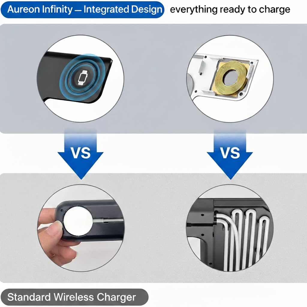 3-in-1 Foldable Wireless Charging Station – 15W Fast Charger for iPhone, Apple Watch & AirPods