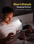 Rechargeable Book Light for Reading in Bed, 80H Reading, 3 Brightness Levels & 3 Color Temperatures, Lightweight Flexible Clip on Reading Lights for Books in Bed
