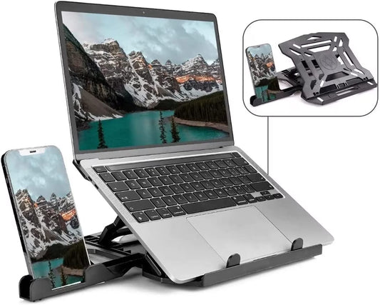 Rotatable  for 10-17" Laptops, Adjustable Height Laptop Riser for Desk, Portable Computer Stands Swivel Laptop Support with Phone Stand, Notebook Mount Holder Macbook Air Pro Lift