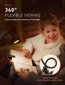 Rechargeable Book Light for Reading in Bed, 80H Reading, 3 Brightness Levels & 3 Color Temperatures, Lightweight Flexible Clip on Reading Lights for Books in Bed