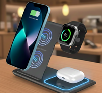 3-in-1 Foldable Wireless Charging Station – 15W Fast Charger for iPhone, Apple Watch & AirPods
