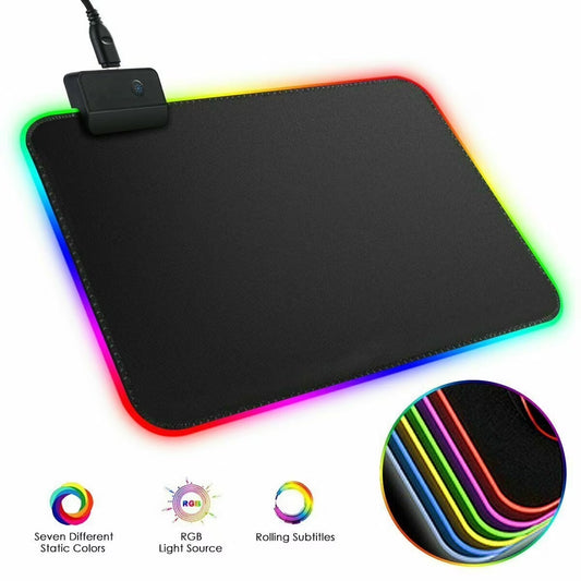 Gaming Mouse Pad RGB LED Light Color Switching for Computer Laptop Colorfull