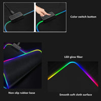 Gaming Mouse Pad RGB LED Light Color Switching for Computer Laptop Colorfull