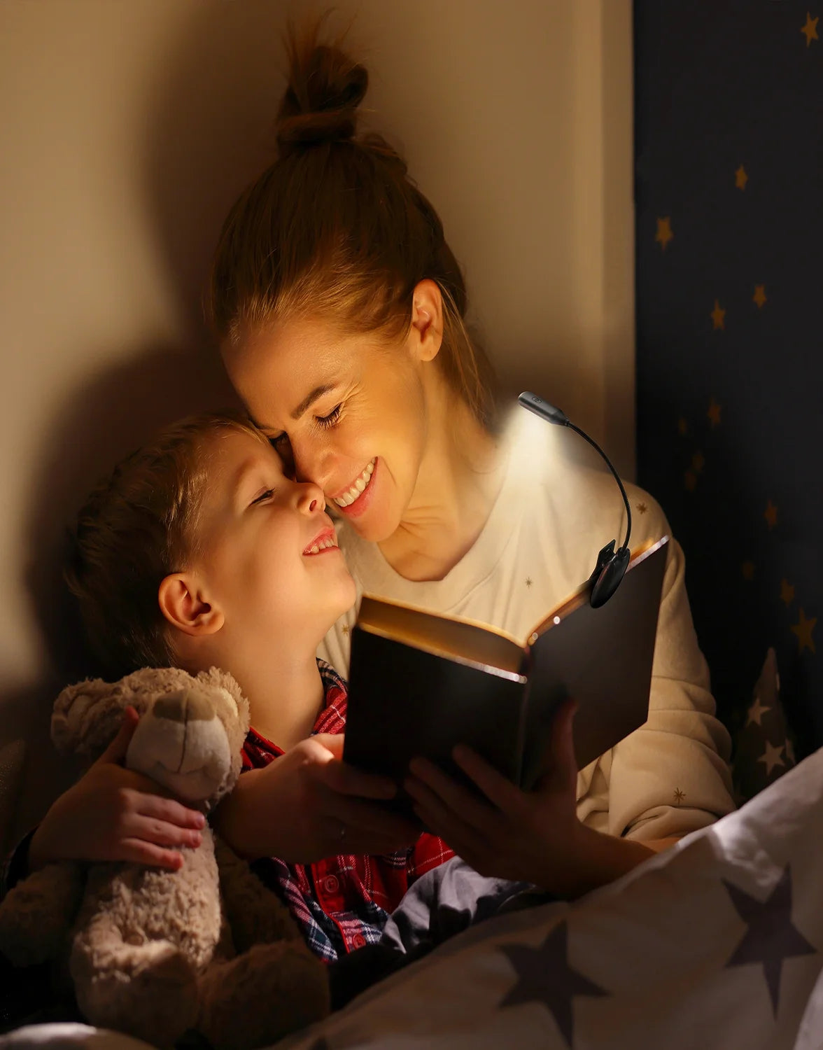 Rechargeable Book Light for Reading in Bed, 80H Reading, 3 Brightness Levels & 3 Color Temperatures, Lightweight Flexible Clip on Reading Lights for Books in Bed