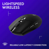 305 LIGHTSPEED Wireless Gaming Mouse, Hero 12K Sensor, 12,000 DPI, Lightweight, 6 Programmable Buttons, 250H Battery Life, On-Board Memory, Pc/Mac - Black